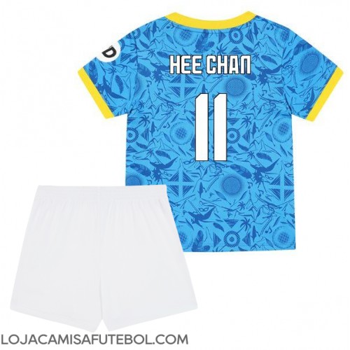 Camisa de Futebol Wolves Hee-chan Hwang #11 Equipamento Alternativo Infantil 2025-26 Manga Curta (+ Calças curtas)